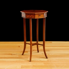 Antique Side Table with Octagonal Top in mahogany with inlays, Northern Europe, c. 1900