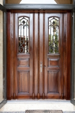 Antique Pine Doors with Original Jugendstil Iron Work (Exterior View)