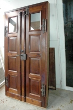 Custom Millwork -  Early 19th Century Four-Panel German Pine Doors with Original Hardware