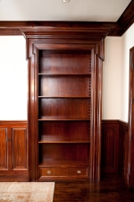 Custom Millwork -   Pair of Open Bookcases in Cuban Mahogany