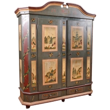 Wedding Armoire in Original Paint, Germany, dated 1823
