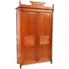 French Faux-Bamboo Armoire, c. 1890