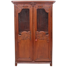 French Marriage Armoire in Carved Oak from Normandy