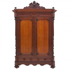 Large Antique French Napoleon III Armoire in Mahogany, circa 1870