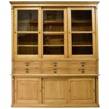 Large Store Cabinet or Bookcase in Pine, Northern, Europe, circa 1880