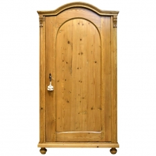 Austrian Armoire in Pine with Single Door and Arched Top, circa 1830