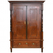 Austrian Armoire with Original Tooled Red/Maroon Painted Finish, circa 1800
