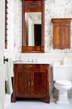 German Antique Louis Phillip Cabinet in Mahogany with Sink Insert