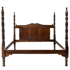 French Colonial Four-Poster Bed in West Indies Walnut, Haiti, circa 1830