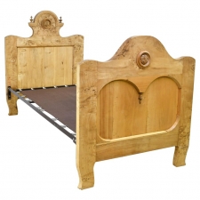 Twin-Size Austrian Biedermeier Bed in Birch, circa 1830