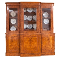 English Bookcase in Burled Walnut, c. 1840