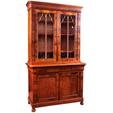 Antique French Charles X Bookcase in Mahogany, circa 1830