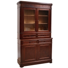 French Antique Napolean III Bookcase in Walnut, c. 1880