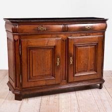 Antique 18th Century French Buffet in Oak with Original Black Marble Top