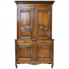 Tall French Buffet a Deux Corps in Oak, circa late 1700's