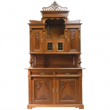 Art Nouveau Buffet Cupboard or Bar Cabinet in Walnut, France, circa 1890