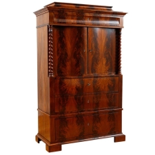 Biedermeier Liquor or Silver Cabinet in Cuban Mahogany, Northern Europe, circa 1840