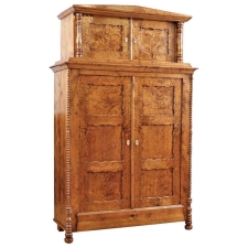 Antique German Biedermeier Cabinet in Fire Birch, c. 1835