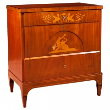Danish Empire Small Chest of Drawers with Satinwood Inlays, c. 1820