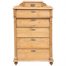 Tall Chest with Six Drawers in Pine, c. 1870