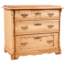 Pine Chest of Drawers with Three Drawers, Northern Europe, c. 1835