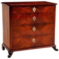 Chest of Drawers in Book-matched Mahogany, Northern Europe,  c. 1835