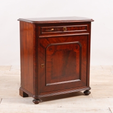 Antique Louis Philippe Single Door Cupboard with Drawer in Mahogany, Northern Europe, c.1865