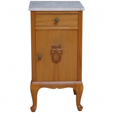 Small Cherry Nightstand with Marble Top, circa 1910