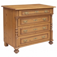 European Pine Chest of Drawers with Columns, circa 1880