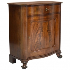 Small 19th Century Cabinet/Chest in Mahogany with Serpentine Front and Drawer