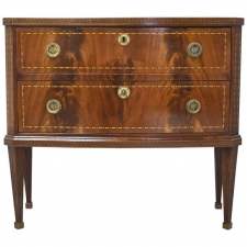 Chest of Drawers in Mahogany with Marquetry Inlays, Denmark, circa 1820