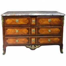 Transitional Louis XV/ XVI Chest of Drawers with Marble Top, France, circa 1775