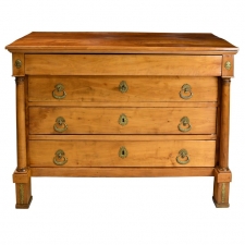 18th Century French Empire Chest of Drawers in Cherry with Ormolu Mounts