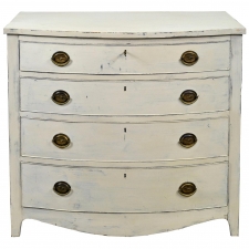 American Hepplewhite Chest of Drawers with Gustavian Grey-White Paint, circa 1800