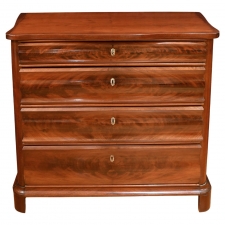 North German Chest of Drawer with Hoof Foot in Crotch Mahogany, circa 1845