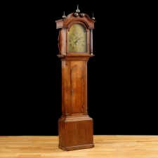 English Case Clock in Oak with Brass Dial, c. 1830