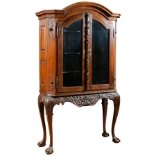 German Rococo Vitrine in Carved Oak, circa late 1700's