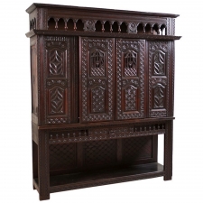 French Louis XIII Revival Cupboard in Carved Oak