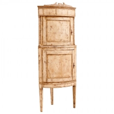 Rare Painted 18th Century Scandinavian Corner Cupboard