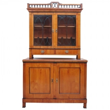 Viennese Biedermeier Cupboard with Vitrine, circa 1820