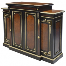 American Gilded Age NY Ebonized Credenza with Bronze Doré Ormolu Mounts