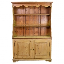 Antique European Pine Cupboard/Dresser with Open Dish Rack, circa 1850