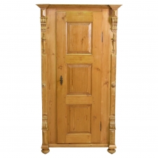 Narrow Antique European Pine Single-Door Cupboard/Armoire with Interior Shelving, cicra 1880