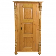 Narrow Antique European Pine Single-Door Cupboard/Armoire with Interior Shelving, cicra 1880