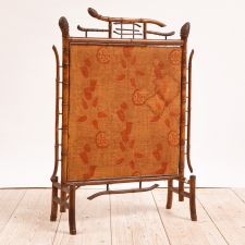 Antique Bamboo Fireplace Screen, c. 1900