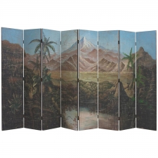 Large Painted Screen of the Sierra Maestra Mountains of Cuba, circa 1900