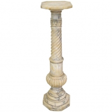 French Napoleon III Alabaster Column Pedestal, circa 1860