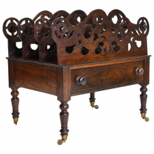 William IV Canterbury or Sheet Music Rack in Rosewood with Fretwork, circa 1830
