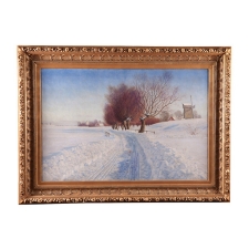 "Winter Road," Oil on Canvas by Peter Adolf Persson, Sweden (1862-1914)