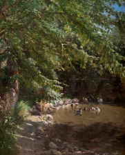 "Secluded Pond", Oil on Canvas, Signed